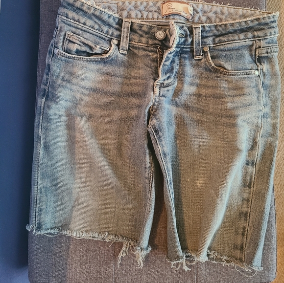 Paige Laurel Canyon denim vintage Y2K homemade cut-off shorts, size 24 - Picture 1 of 7